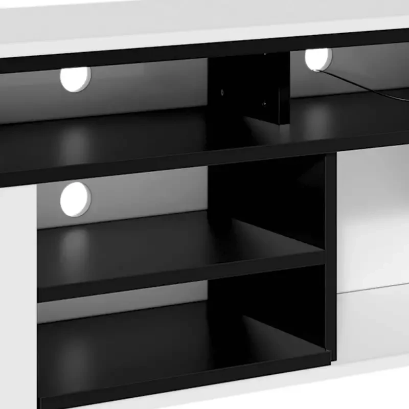 Mueble de TV LED de 60" - Consola multimedia de centro de entretenimiento de alto brillo