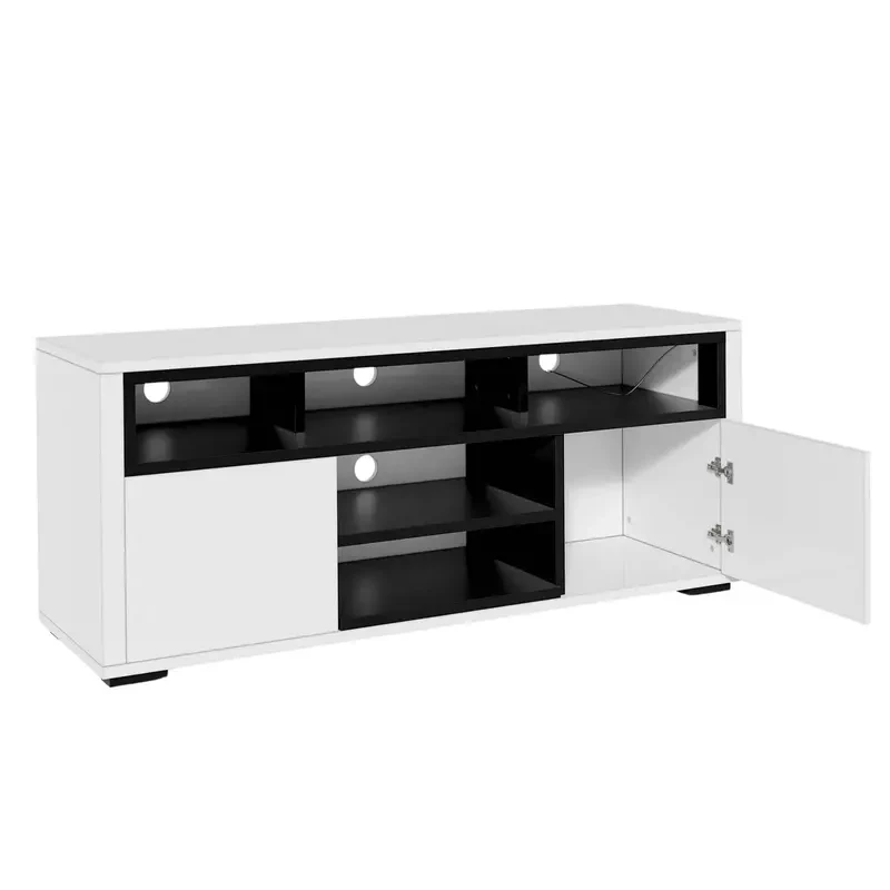 Mueble de TV LED de 60" - Consola multimedia de centro de entretenimiento de alto brillo