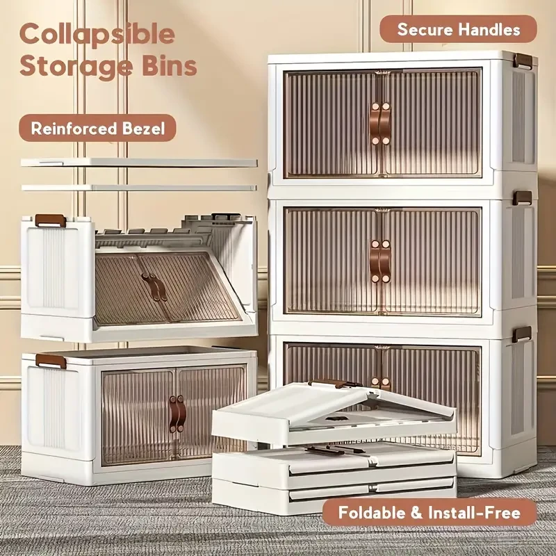 Gabinete de almacenamiento plegable de gran capacidad de 3/4 capas - Estante de plástico multicapa sin instalación
