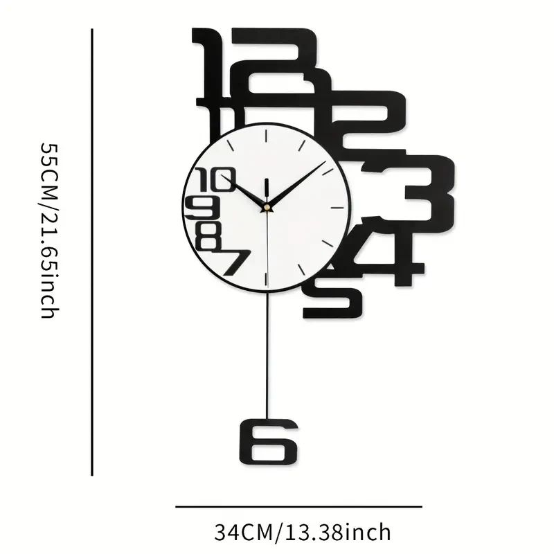 Reloj de pared moderno y elegante con pantalla digital silenciosa - Decoración creativa a pilas