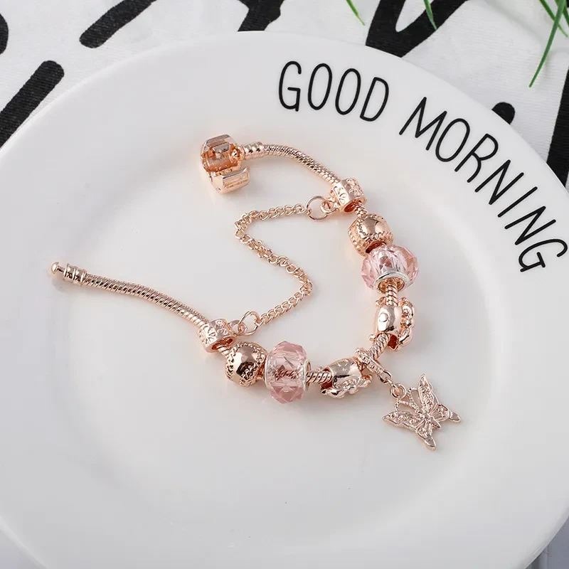 Pulsera geométrica de oro rosa para mujer
