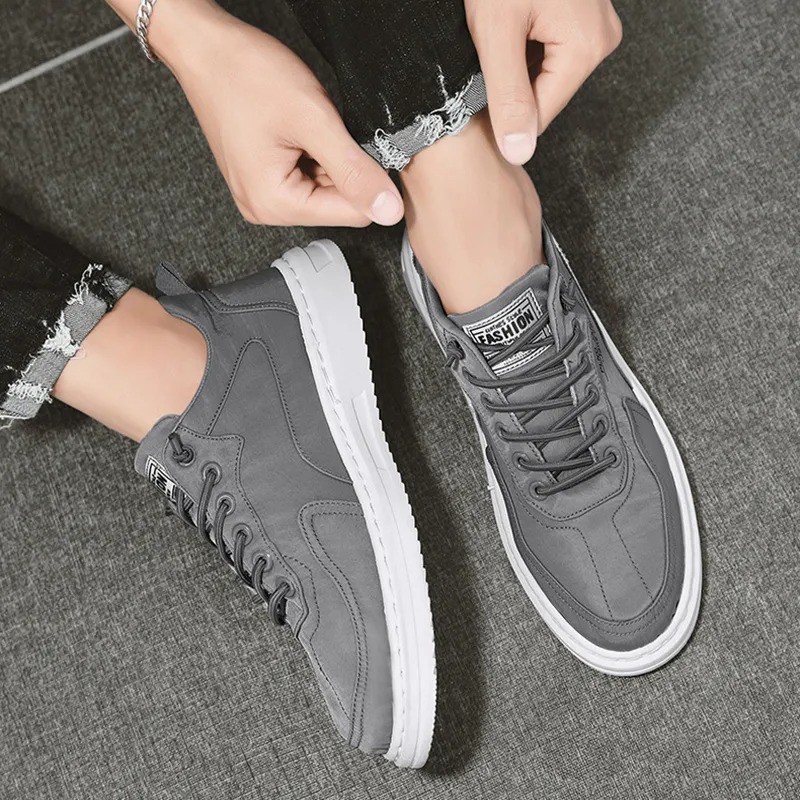 Zapatillas deportivas de lona con plataforma y estampado de letras para hombre
