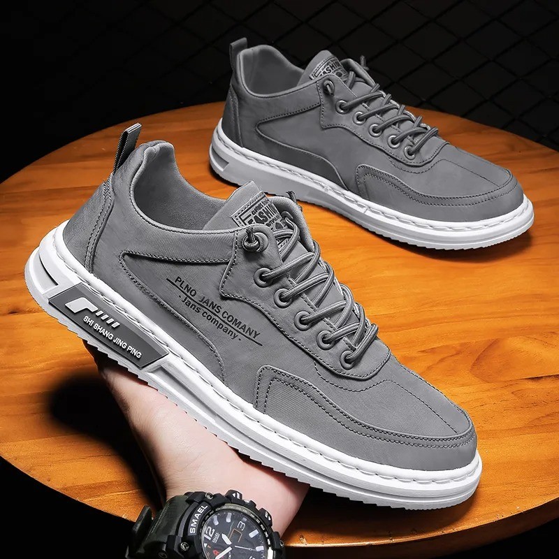 Zapatillas deportivas de lona con plataforma y estampado de letras para hombre