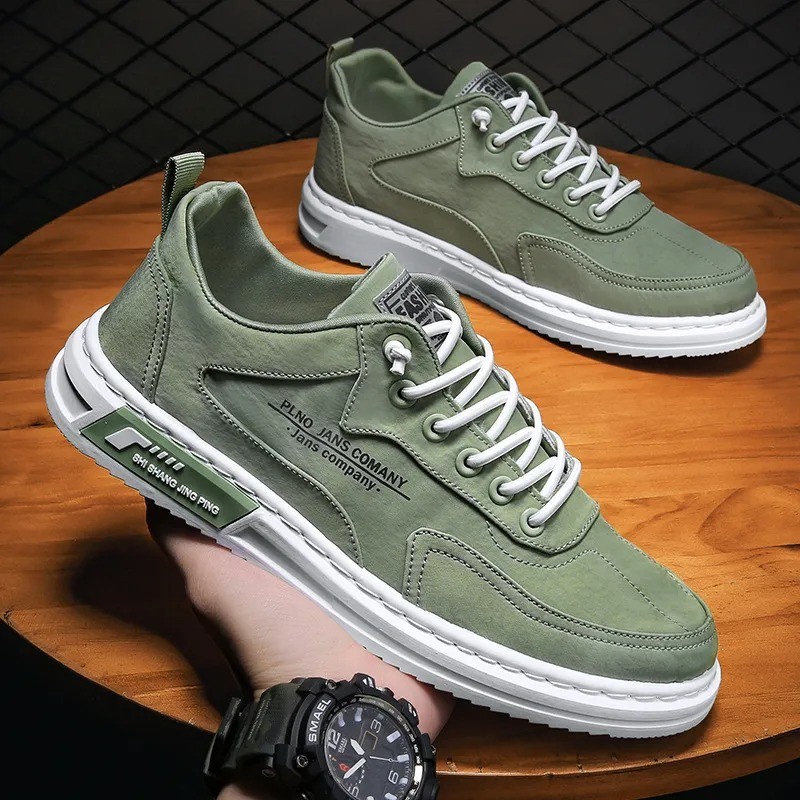 Zapatillas deportivas de lona con plataforma y estampado de letras para hombre