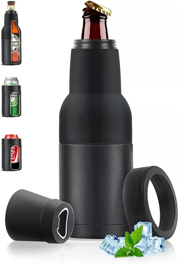 Enfriador de botellas y latas de cerveza con abridor