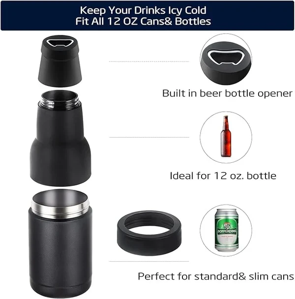 Enfriador de botellas y latas de cerveza con abridor