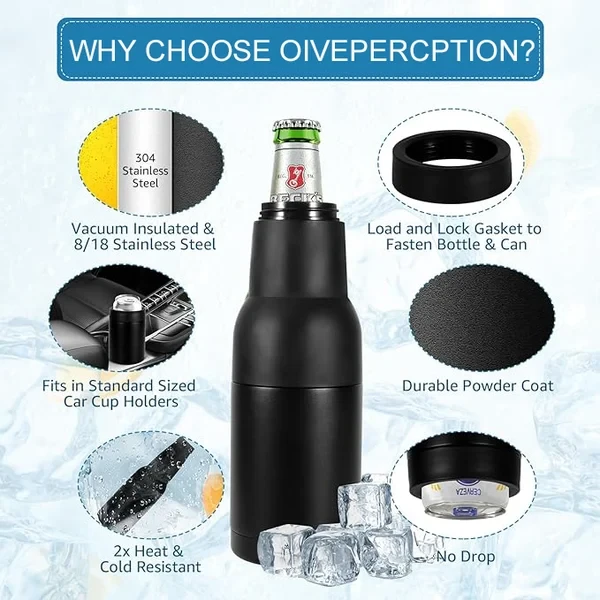 Enfriador de botellas y latas de cerveza con abridor