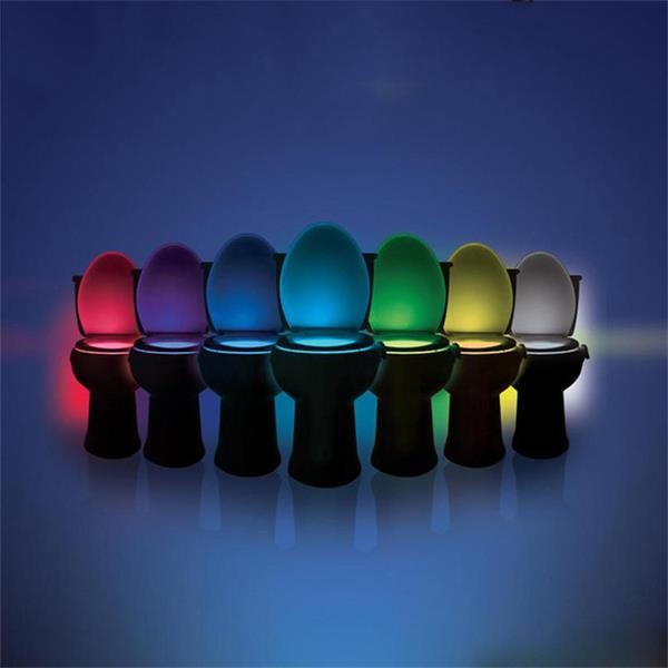 Luz nocturna LED para baño con sensor de movimiento y 8 cambios de color