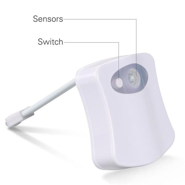 Luz nocturna LED para baño con sensor de movimiento y 8 cambios de color