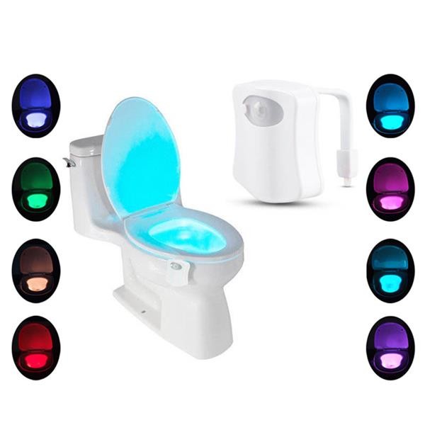 Luz nocturna LED para baño con sensor de movimiento y 8 cambios de color