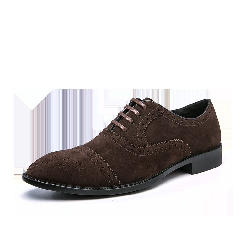 Zapatos casuales de cuero con diseño brogue tallado para hombre