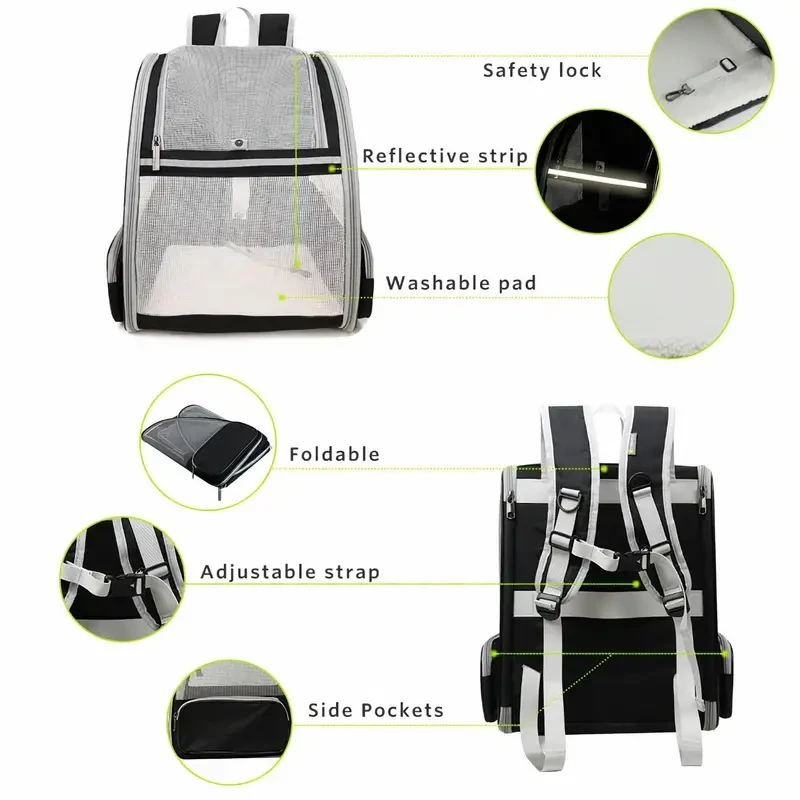 Mochila de viaje para mascotas: Transportín para gatos y perros