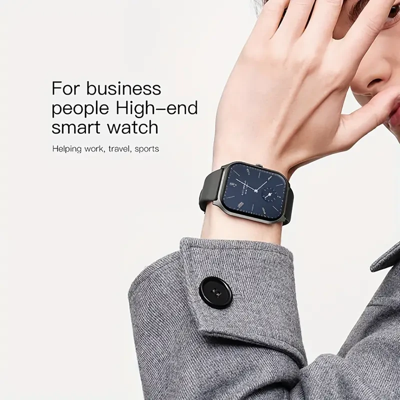 Reloj inteligente con pantalla cuadrada de 2,01 pulgadas: responde y realiza llamadas, envía mensajes, más de 100 modos deportivos, rastreador de actividad física, podómetro, control de música, reloj inteligente para exteriores para Android e iOS.