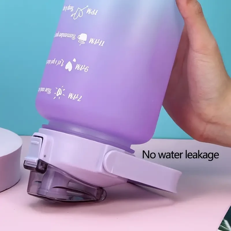 Juego de botellas de agua motivacionales: 64 oz, 21 oz y 8 oz, a prueba de fugas, sin BPA y con marcador de tiempo.