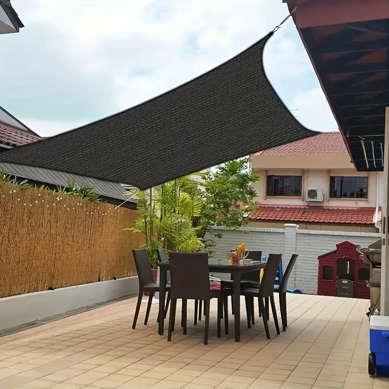 Tela parasol extragrande negra con ojales - Malla de HDPE para invernaderos, patios, plantas y cenadores