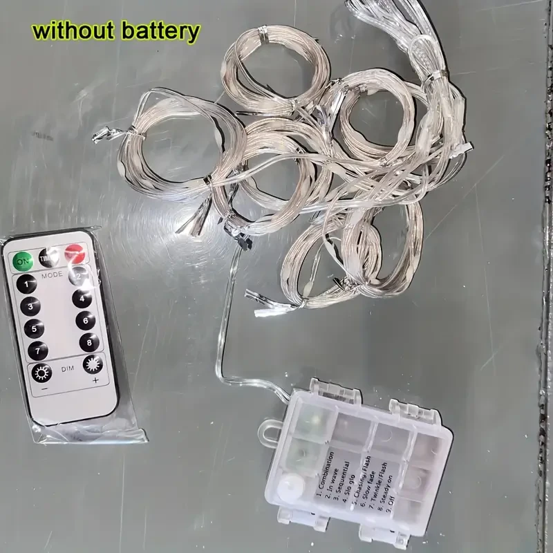 Luz solar para sombrilla de patio, 8 modos, resistente al agua, alimentada por batería