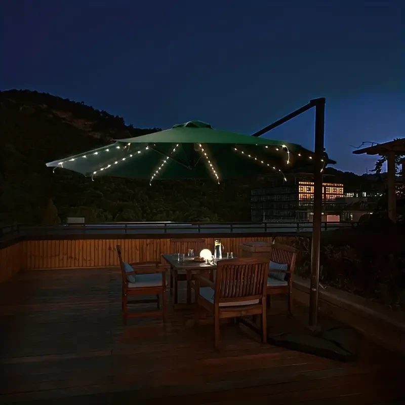 Luz solar para sombrilla de patio, 8 modos, resistente al agua, alimentada por batería