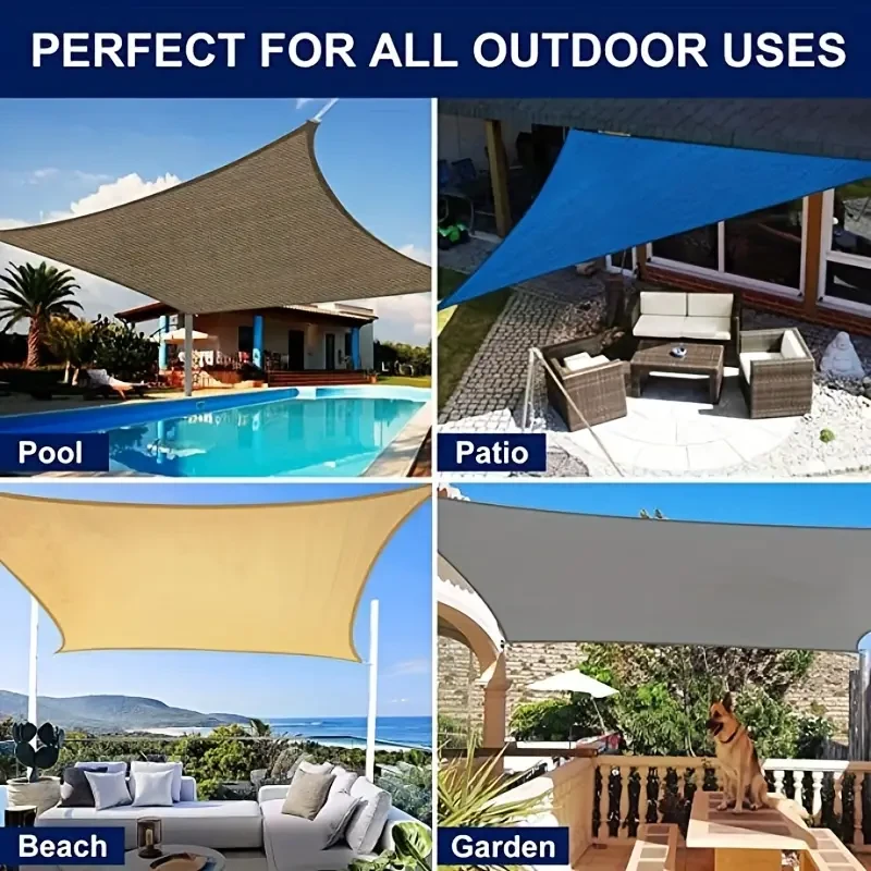Red de protección solar encriptada para patio, balcón y jardín - Vela de protección solar gruesa para plantas y animales