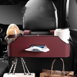 Organizador multifuncional para portavasos y caja de pañuelos para coche