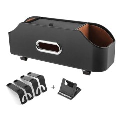 Organizador multifuncional para portavasos y caja de pañuelos para coche