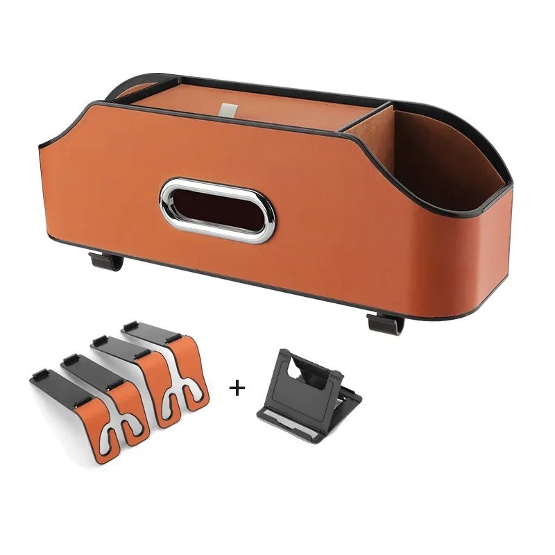 Organizador multifuncional para portavasos y caja de pañuelos para coche