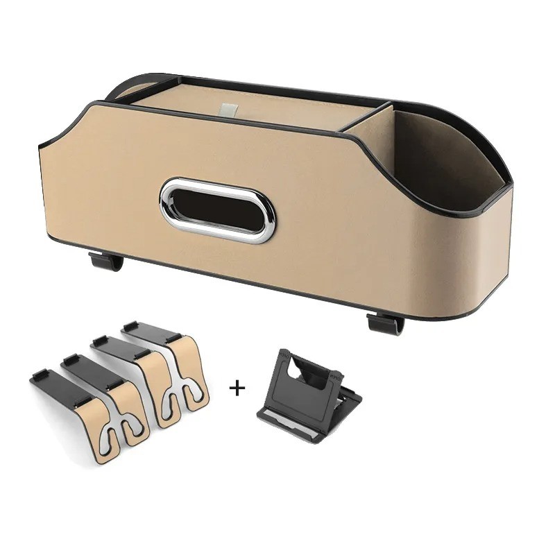 Organizador multifuncional para portavasos y caja de pañuelos para coche