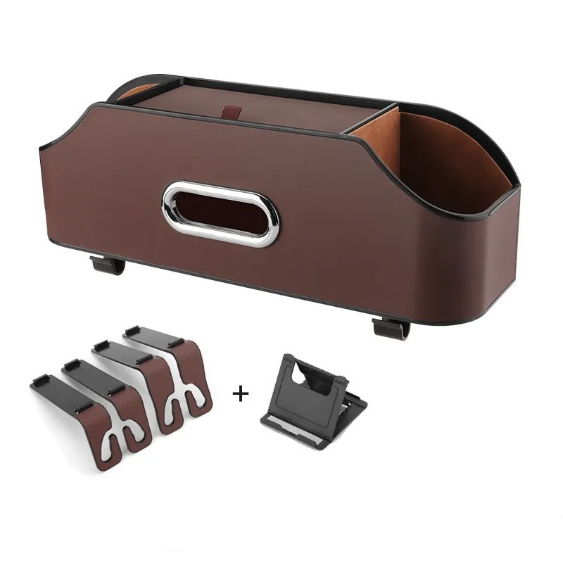 Organizador multifuncional para portavasos y caja de pañuelos para coche