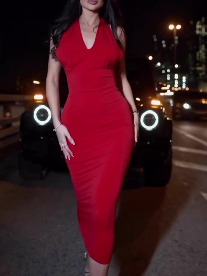 Red Halter Dress Formal