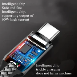 Cable USB C-To-C de 60 W: cable de carga rápida de 1,8 m para iPhone 15 Plus, Pro Max, teléfonos Android y portátiles