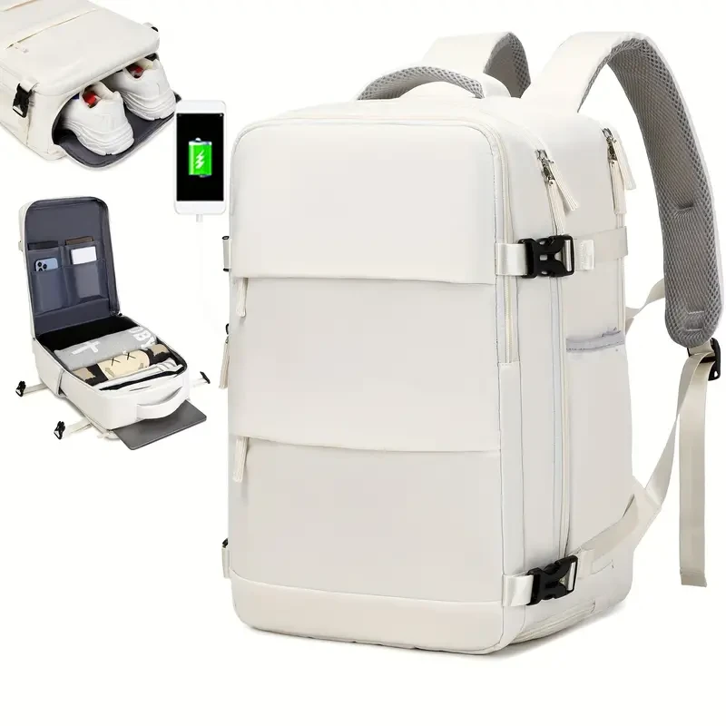 Mochila de viaje para hombre, impermeable, con compartimento para zapatos, para llevarla en el bolso.