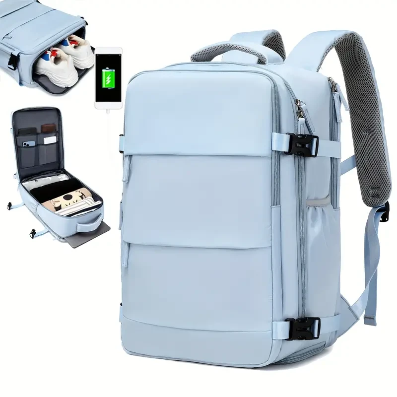 Mochila de viaje para hombre, impermeable, con compartimento para zapatos, para llevarla en el bolso.