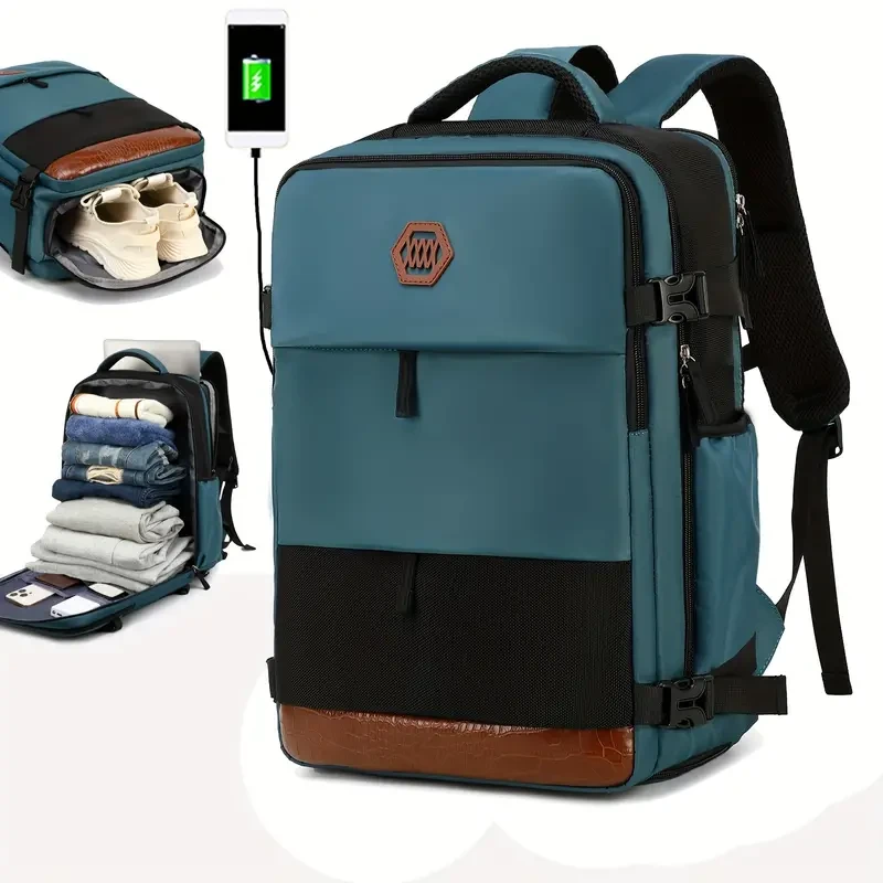 Mochila de viaje para hombre, impermeable, con compartimento para zapatos, para llevarla en el bolso.