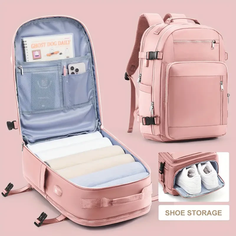 Mochila versátil con compartimento para zapatos: ideal para senderismo urbano, viajes diarios, portátil y fitness.