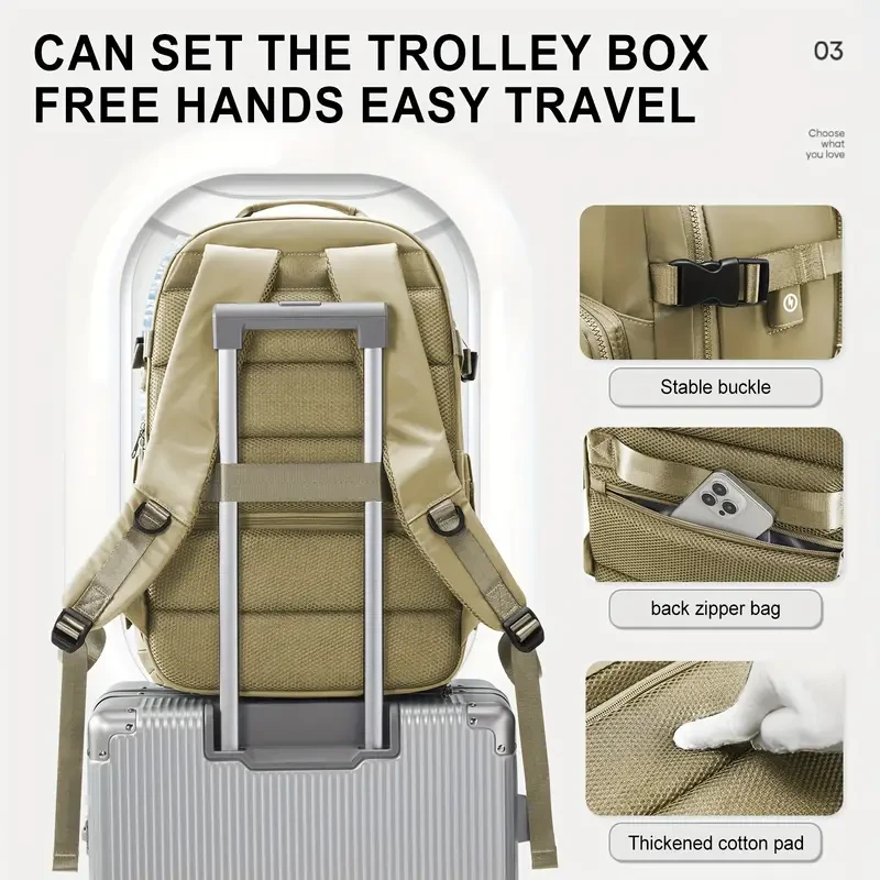 Mochila versátil con compartimento para zapatos: ideal para senderismo urbano, viajes diarios, portátil y fitness.