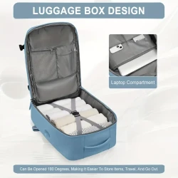 Mochila de viaje portátil e informal con puerto de carga USB y correa para carrito, para hombre y mujer.
