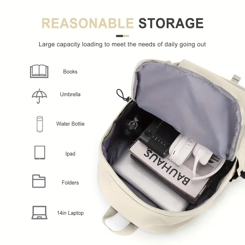 Mochila para portátil mejorada para estudiantes: impermeable, ligera y de gran capacidad para hombres y mujeres.