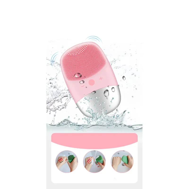 Mini cepillo limpiador facial eléctrico de silicona