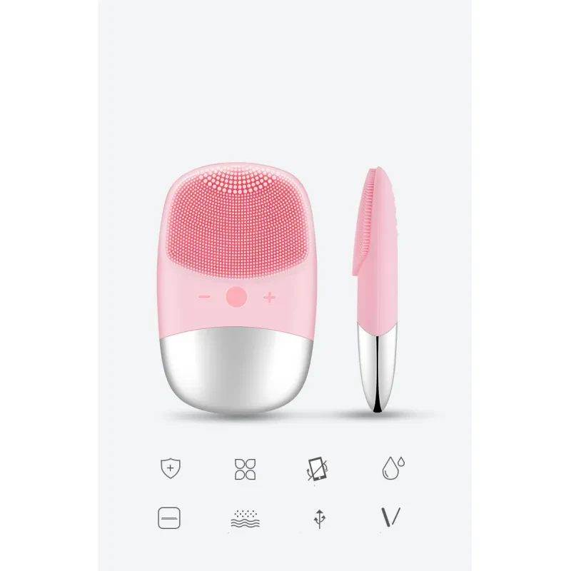 Mini cepillo limpiador facial eléctrico de silicona