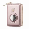 Cartera delgada de cuero con cremallera inteligente RFID
