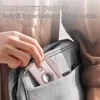 Cartera delgada de cuero con cremallera inteligente RFID