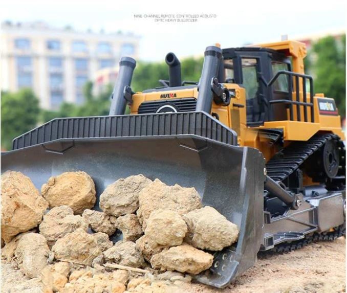 Bulldozer RC, Bulldozer de control remoto, 1:16, 2.4G, 9 canales, aleación