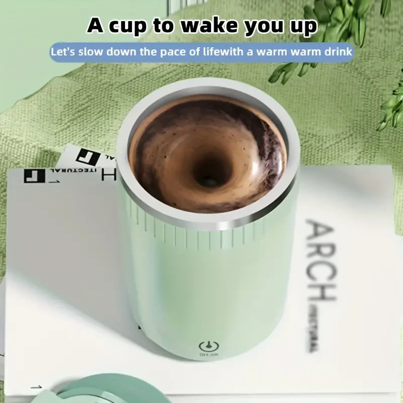 Taza de café con agitación magnética - Eléctrica de acero inoxidable para proteína en polvo