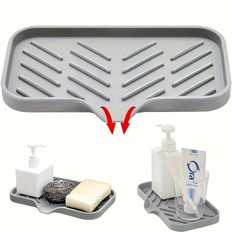 Jabonera de silicona - Soporte para fregadero de baño y cocina