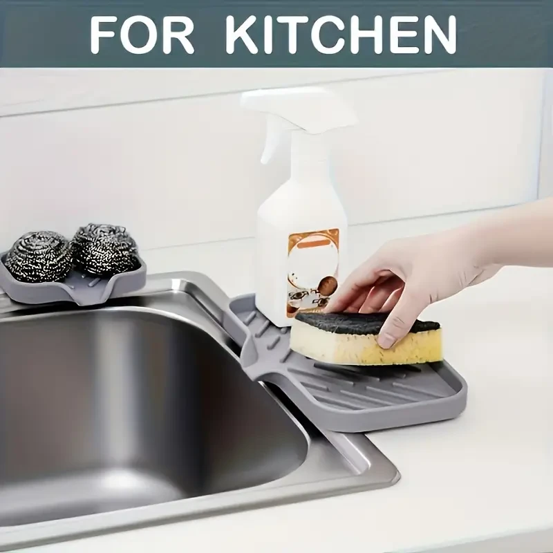 Jabonera de silicona - Soporte para fregadero de baño y cocina