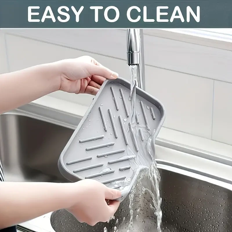 Jabonera de silicona - Soporte para fregadero de baño y cocina