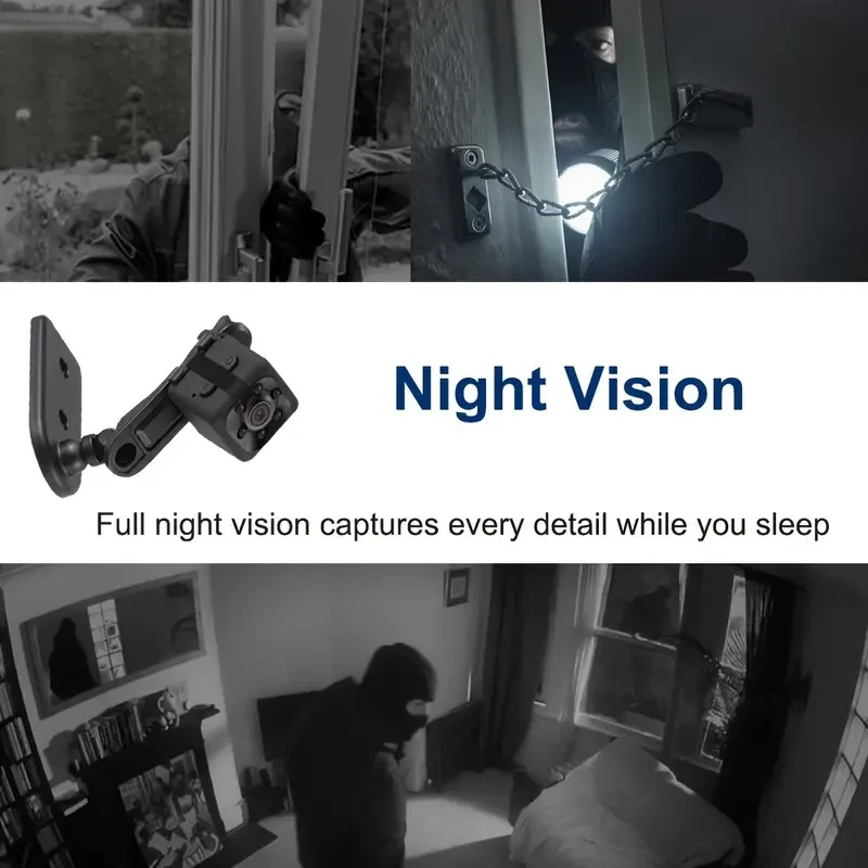Mini cámara de video HD 1080P - Cámara de niñera portátil con visión nocturna