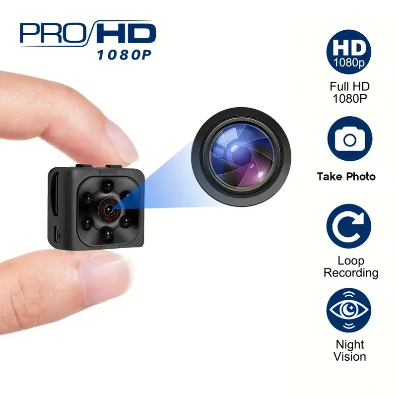Mini cámara de video HD 1080P - Cámara de niñera portátil con visión nocturna