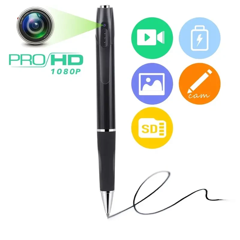 Mini cámara de seguridad tipo bolígrafo Full HD 1080P: portátil y con grabación local