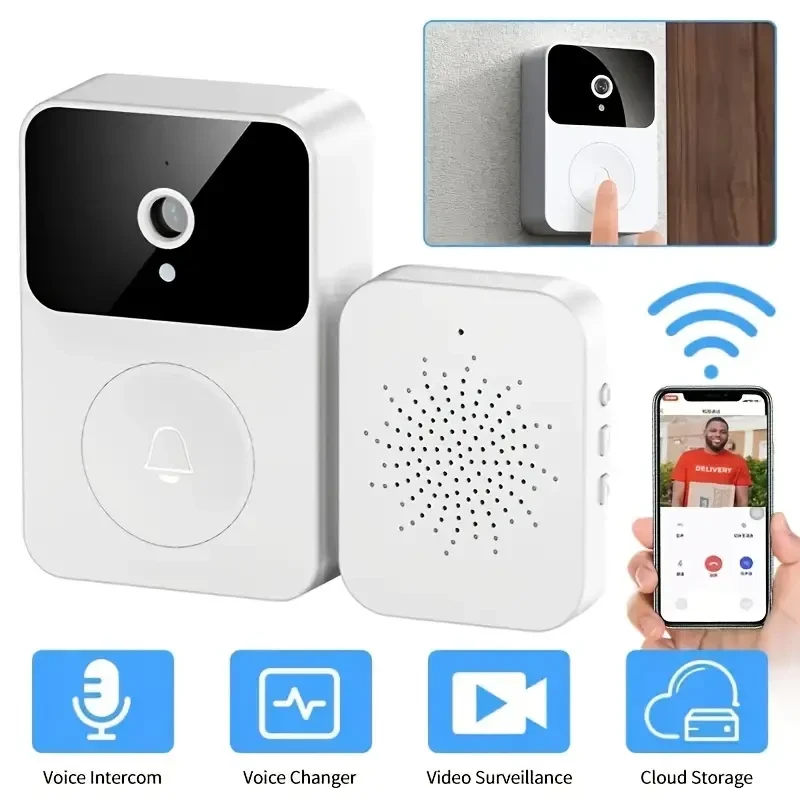 Timbre inalámbrico con video y cámara: WiFi, gran angular y audio bidireccional