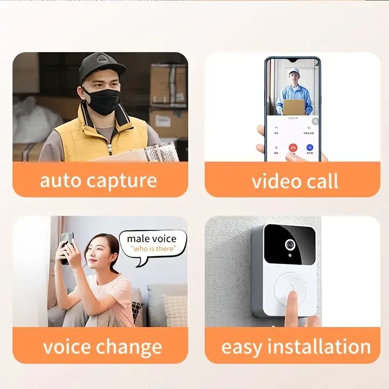 Timbre inalámbrico con video y cámara: WiFi, gran angular y audio bidireccional